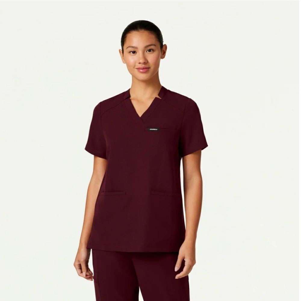Jaanuu Helia Notched V Neck Scrub Top